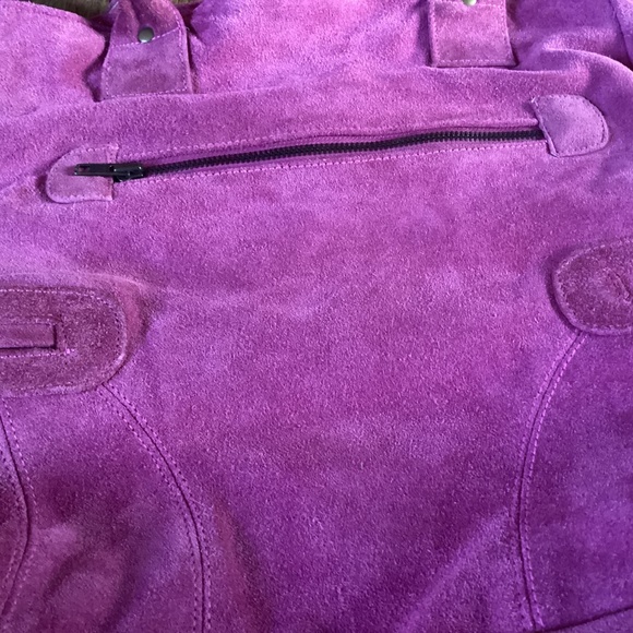 Silhouettes Pink Suede Genuine Leather Tote Handbag - Picture 11 of 11